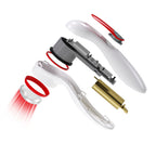 Exploded view of the laser therapy device showing internal components