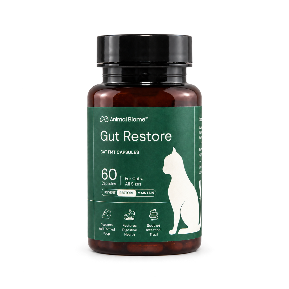 AnimalBiome Gut Restore for Cats, 60 capsules — product packaging