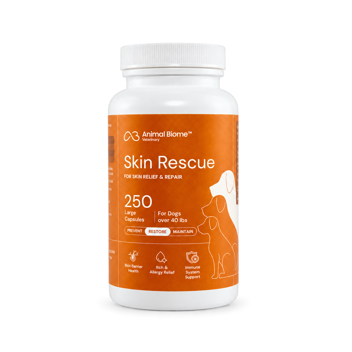 AnimalBiome Skin Rescue, large capsules for dogs — packaging
