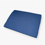 Orthopedic memory foam dog bed with blue cover
