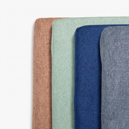Orthopedic dog bed covers in brown, green, blue and grey fabric