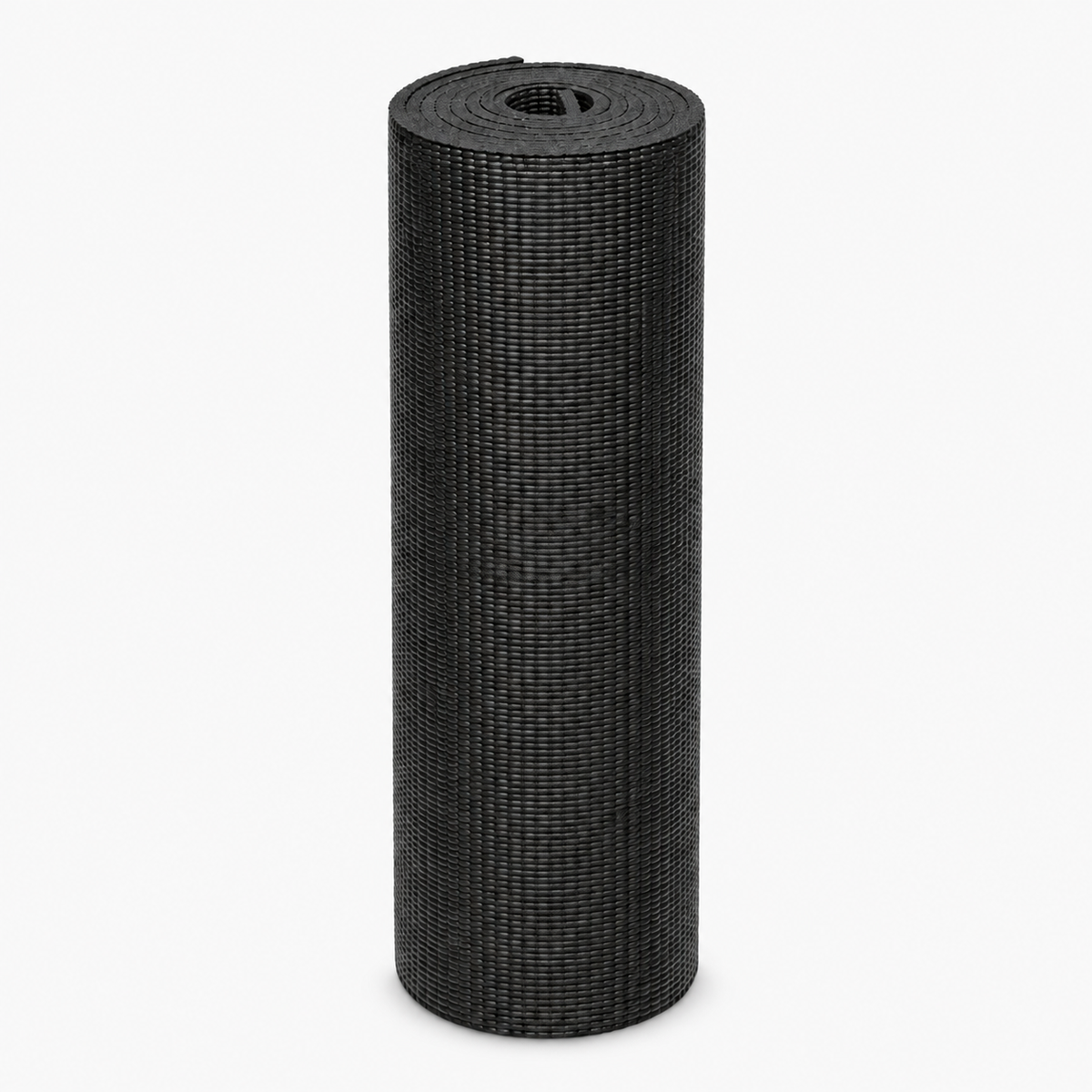 Black non-slip yoga mat for dogs — full rolled product view