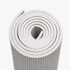 Silver non-slip yoga mat — close-up of textured grip surface